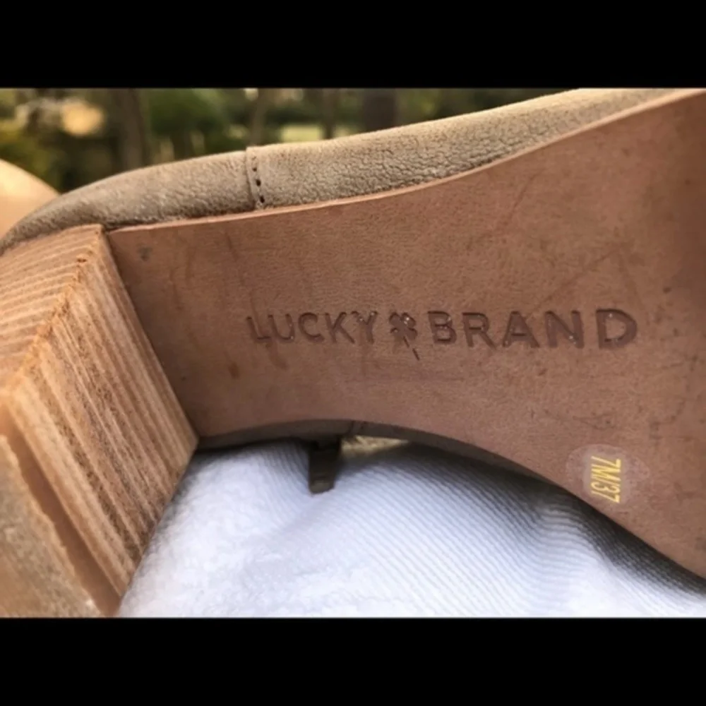 Lucky Brand Zip Buckle Tan Bootie  7